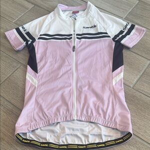 Santic Pink and White Cycling Jersey